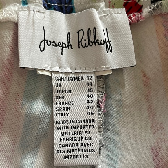 Joseph Ribkoff Multicolor Feather Print Pants - Picture 5 of 8